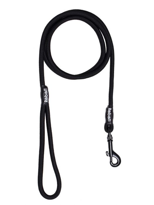 REBEL PETZ - BLACK BASIC LEASH SMALL
