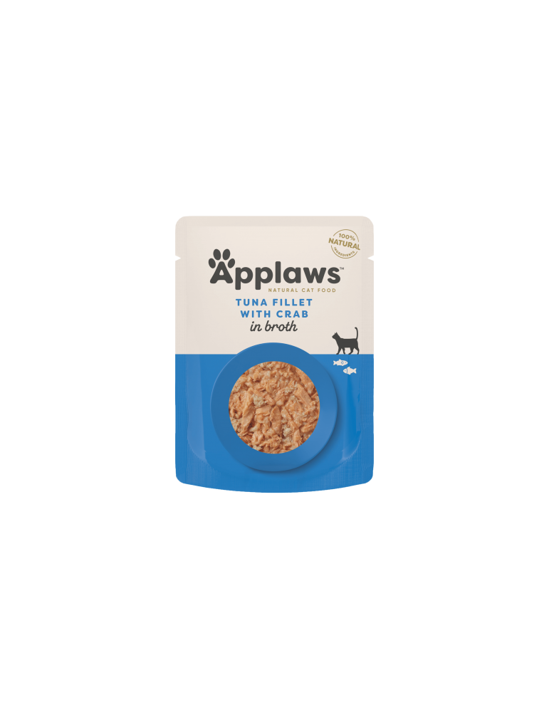 Applaws Natural Wet Cat Food, Tuna Fillet  With Crab in Broth 70g