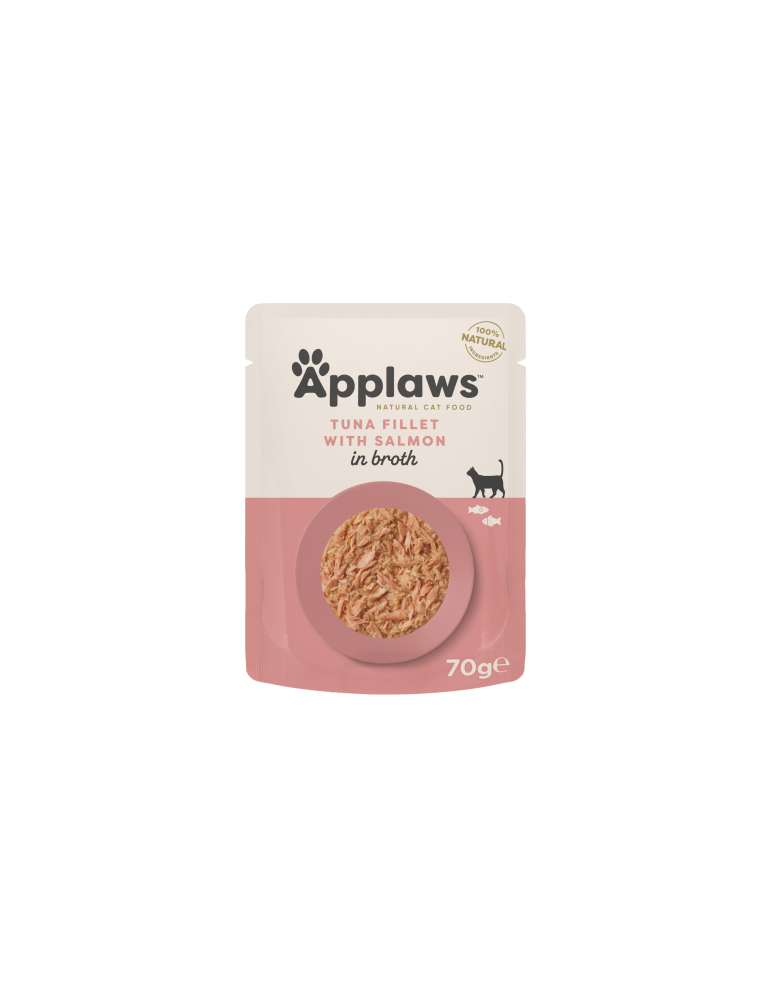 Applaws Natural Wet Cat Food Tuna Fillet With Salmon In Broth 70g