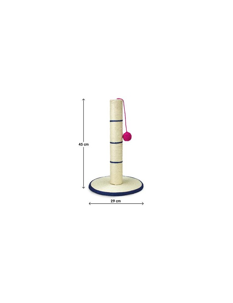 Scratcher post with ball for cats - 30 x 30 x 46 cm