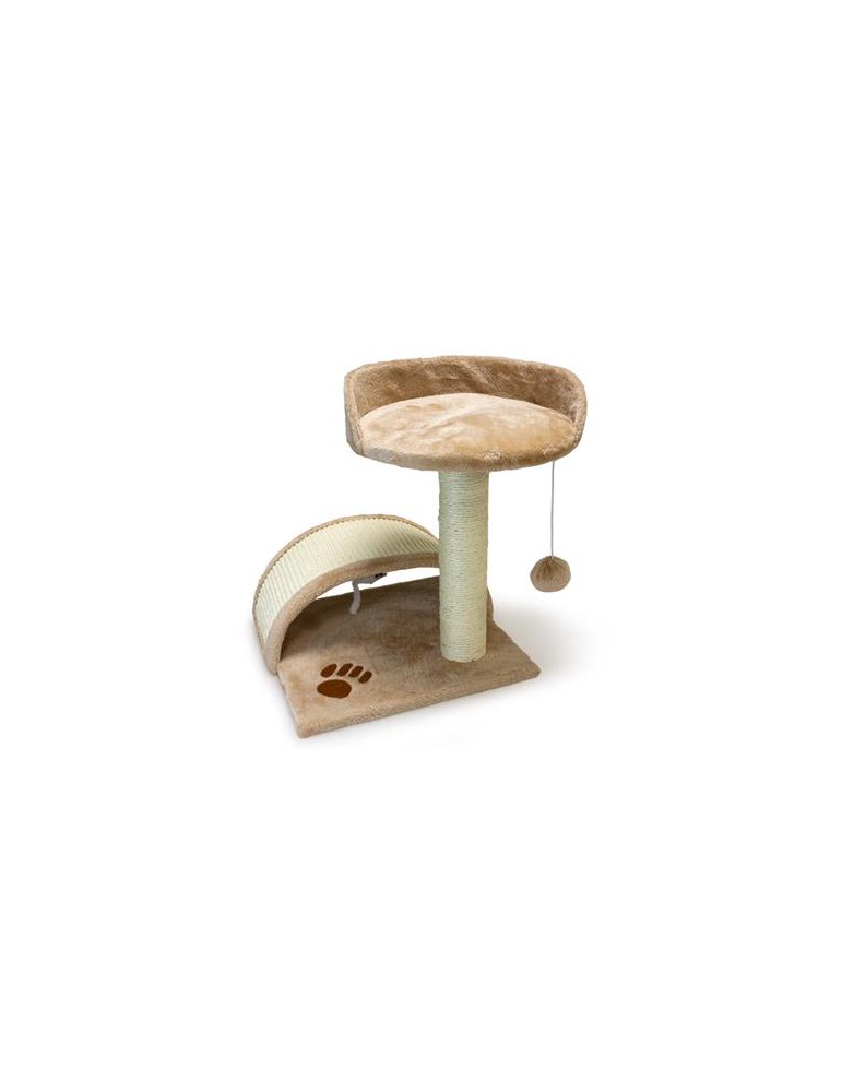 Scratcher beige with post and arch for cats - 50 cm