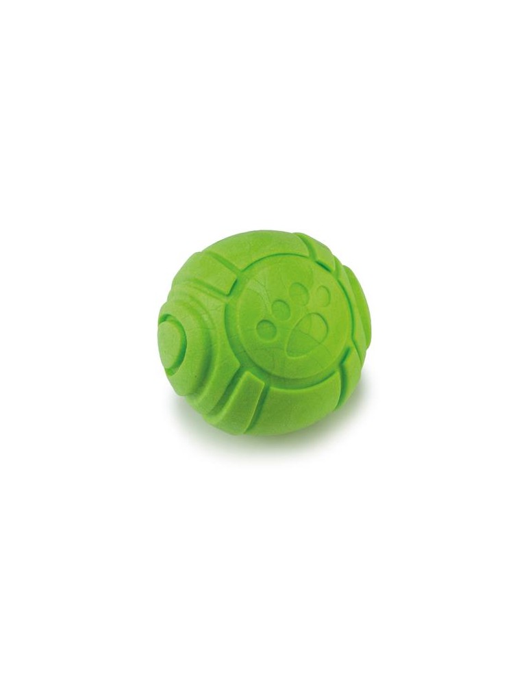 Green dental ball with footprints for dogs - 6 cm