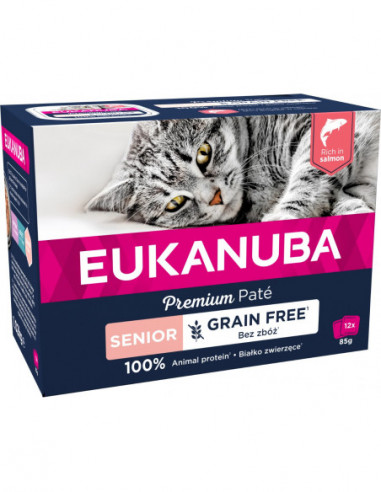 Eukanuba Cat M/P Senior Salmon pate 12x85gr