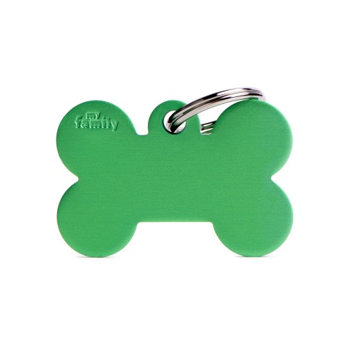 id-tag-basic-collection-big-bone-green-in-aluminum.jpg My Family ID Tag Basic collection Big Bone Green in Aluminum - Image 1