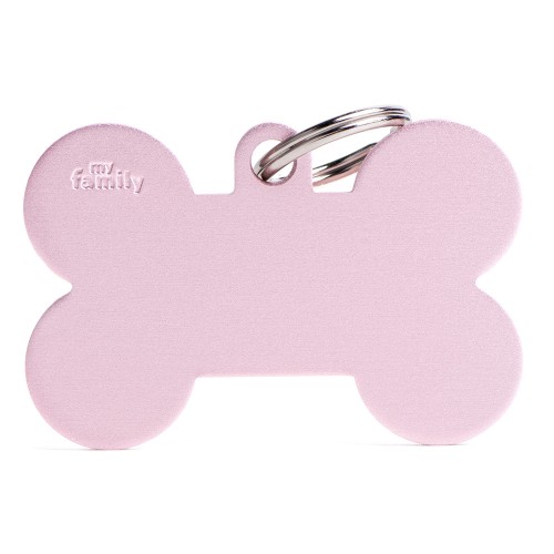 My Family ID Tag Basic Collection Bone XL pink in aluminium