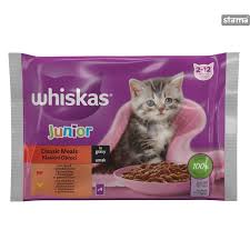 Whiskas pouches 2-12 Junior Beef & Chicken in Gravy 4 x85gr