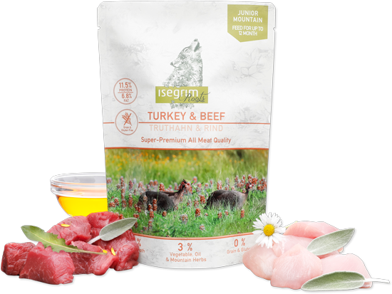 Isegrim Can Puppy Turkey & Beef Pouch 410gr