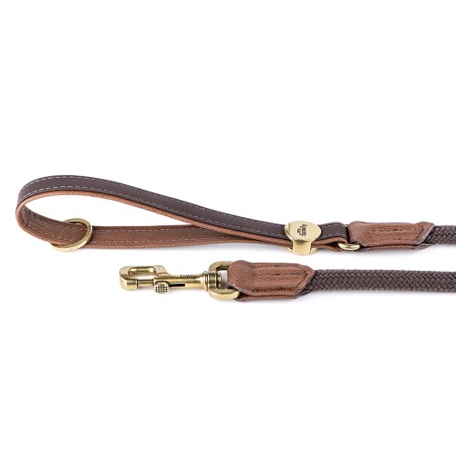 MyFamily Bilbao Dog Leash Bilbao in Fine Crafted Brown Leatherette and Rope