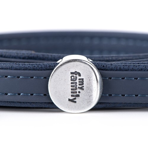 MyFamily Bilbao Dog Leash in Fine Crafted Blue Leatherette