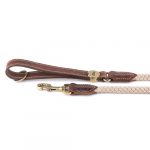 MyFamily El Paso Dog Leash in Genuine Italian Brown Leather and Rope - Image 3