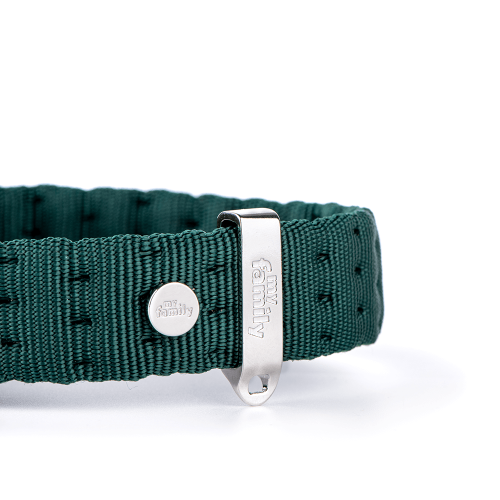 MyFamily Milano Dog Collar in Premier Quality Italian Green Nylon