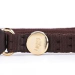 MyFamily Milano Dog Leash in Premier Quality Italian Brown Nylon and Rope with 24K Gold Plated finishing