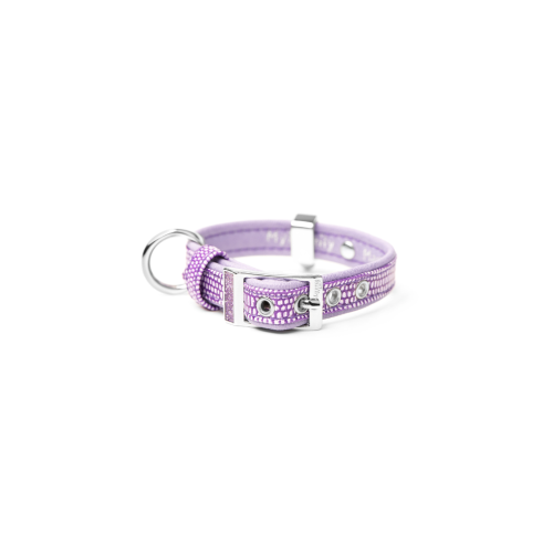 MyFamily Saint Tropez Dog Collar in Fine Crafted Lilac Leatherette