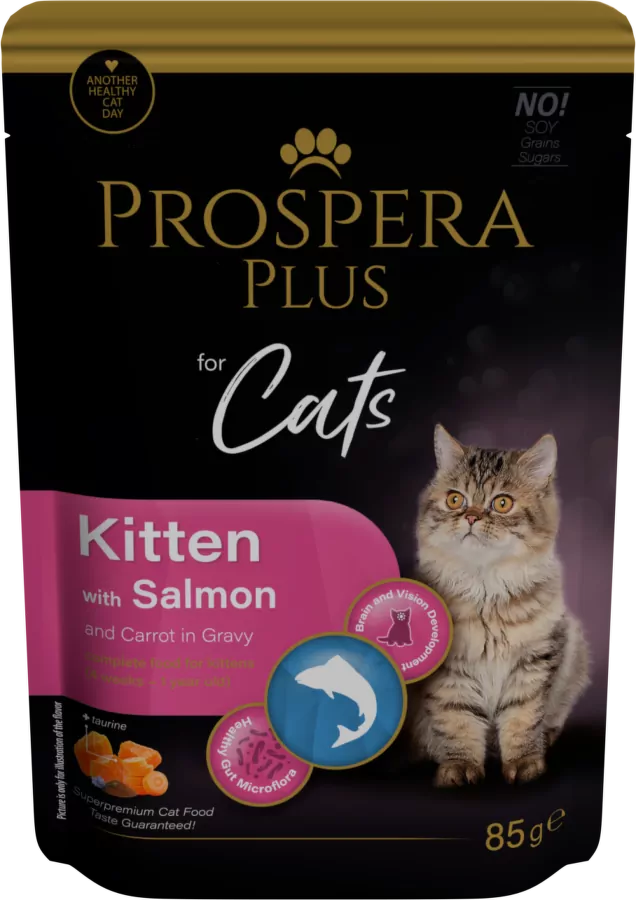Prospera Plus Cat Kitten Salmon and Carrot Pouch