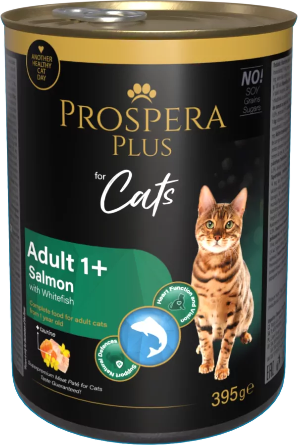 Prospera Plus Cat Meat Paté Adult 1+, Salmon Whitesfish 395g