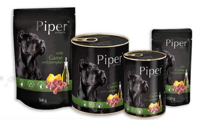 PIPER DOG WITH GAME AND PUMPKIN