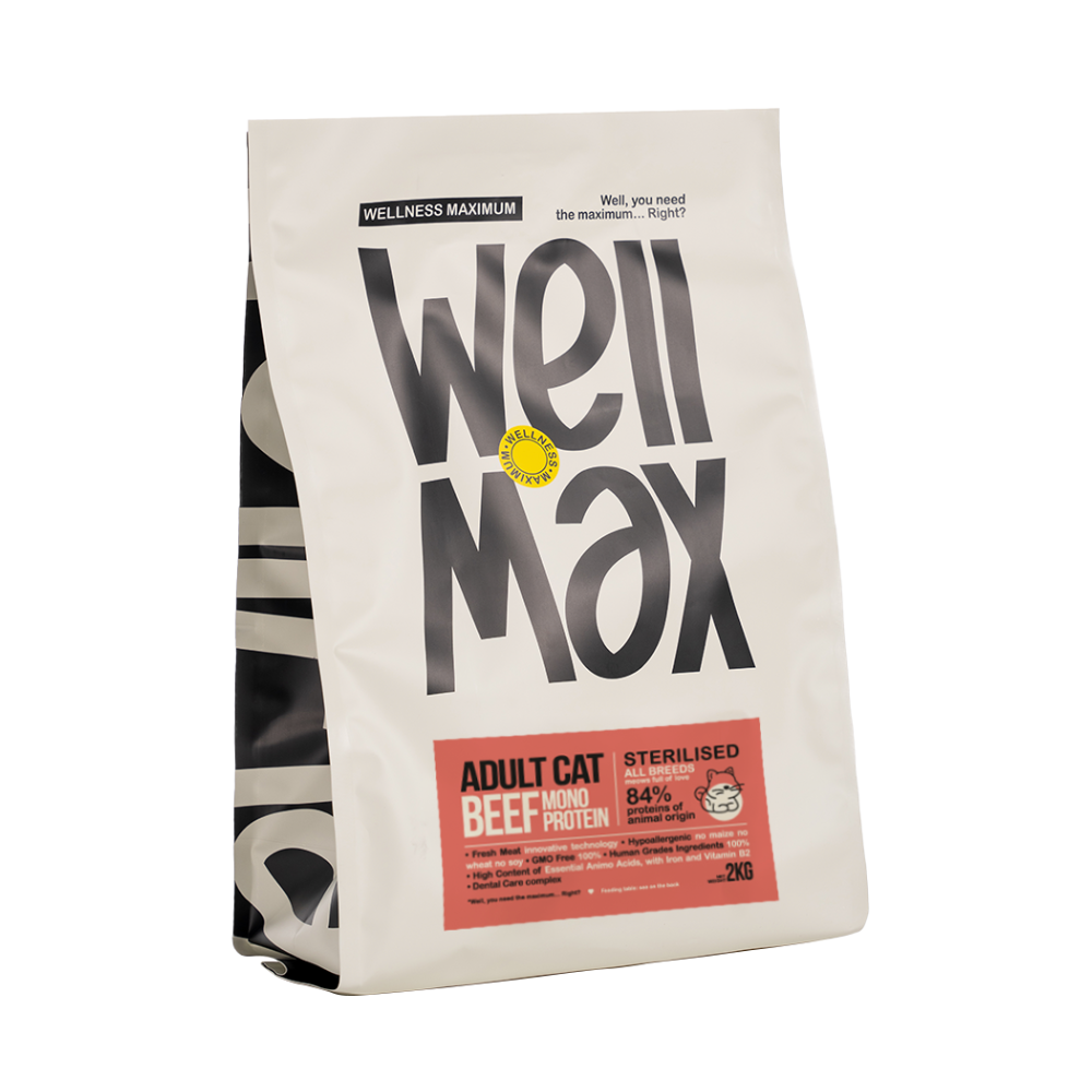 wellmax_petshug-15.png Wellmax MONO PROTEIN Beef Sterilised Cat - Image 1